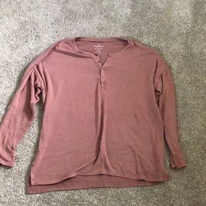 beige/mauve button up long sleeve
